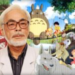 Miyazaki junto a sus personajes emblemáticos.